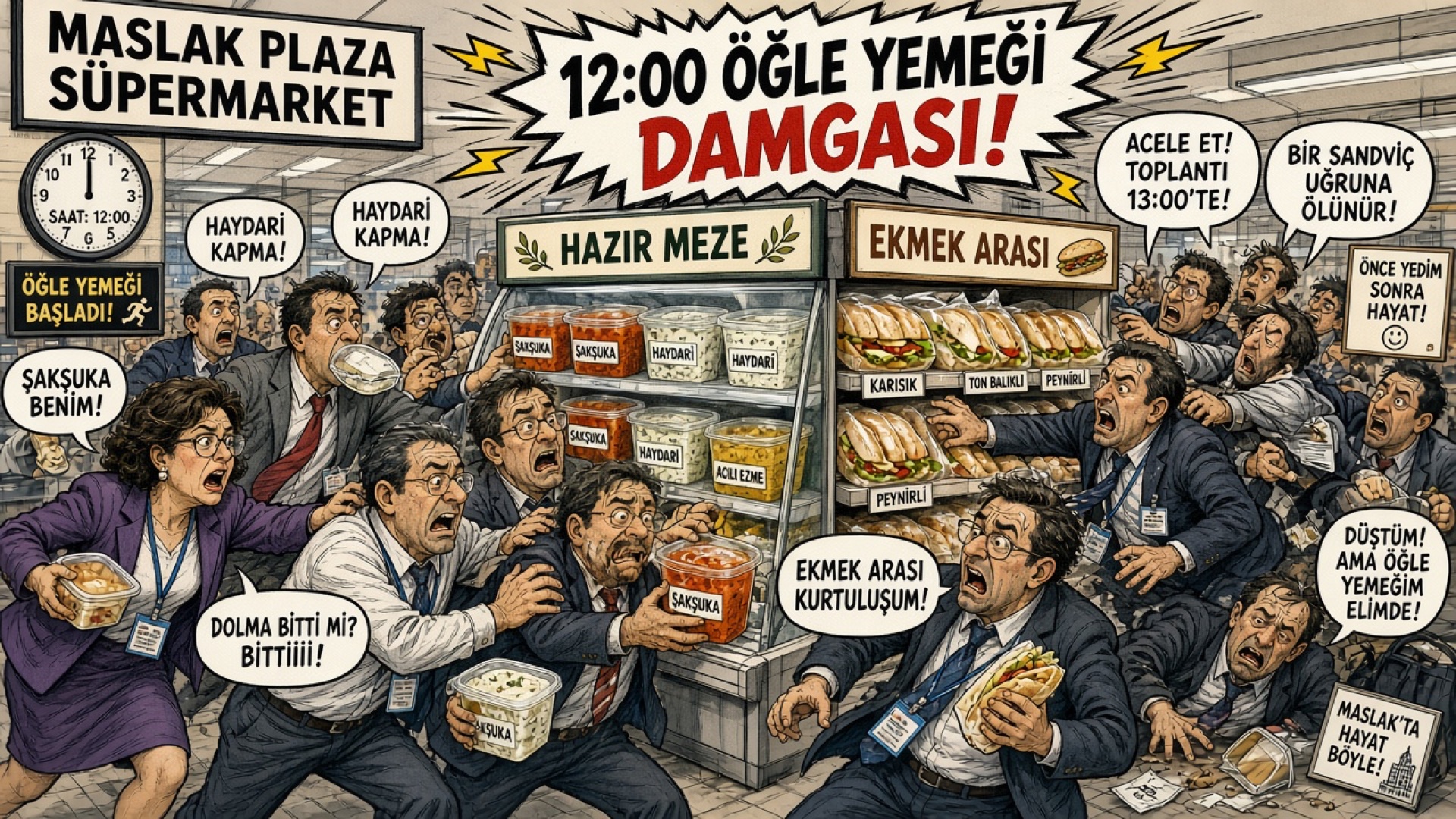 Saat On İki Maslak Migros Hazır Yemek ve Sandviç İzdihamı: Şakşuka ve Ton Balığı Kapışması