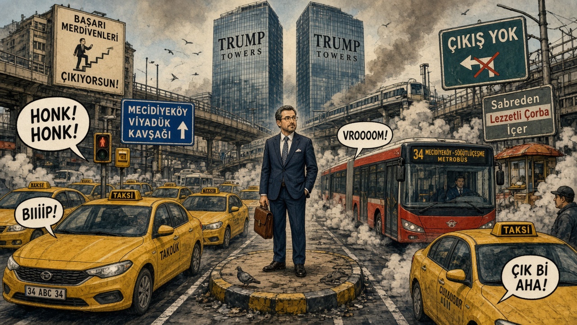 Trump Towers Mecidiyeköy: Kaos Kavşağında 3 Dakikada 40 Korna ve Egzoz Gazı İnzivası