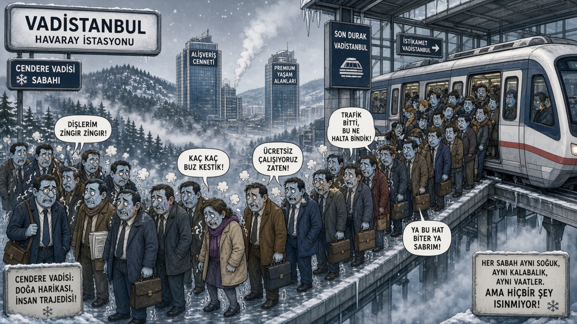 Vadistanbul Havaray Kuyruğu: Cendere Vadisi Ayazında 20 Dakikalık Donma Seansı