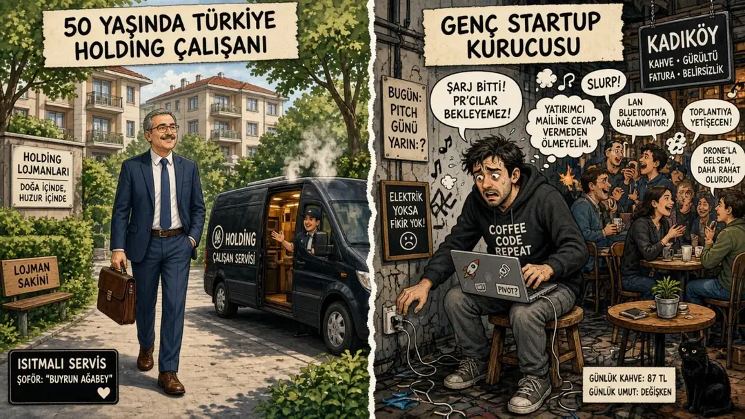 Holding Lojmanı ve Servis Konforu vs. Startup Kafe Masası Sefaleti
