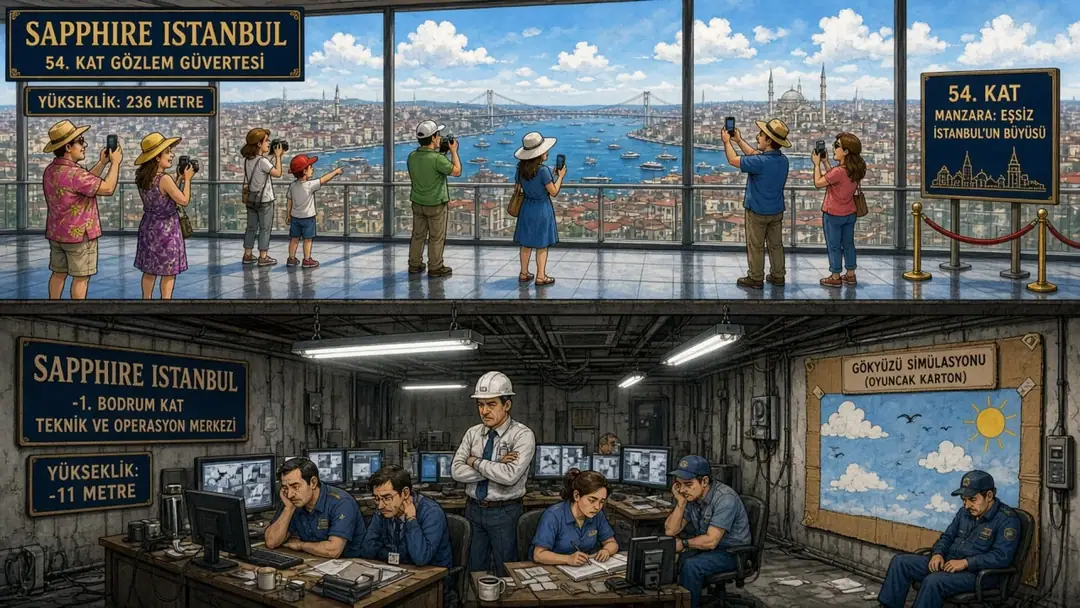 Sapphire İstanbul: 261 Metrelik Seyir Terasının Altında Penceresiz Yazılımcı Sığınağı